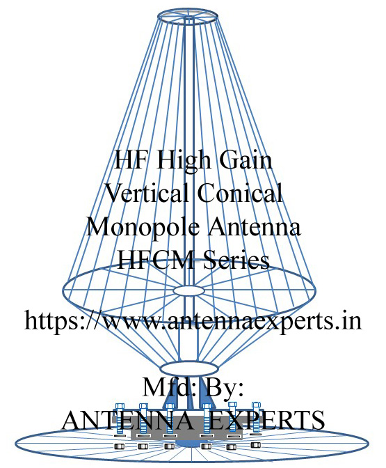 HF Broadband High Gain Vertical Conical Monopole Antenna